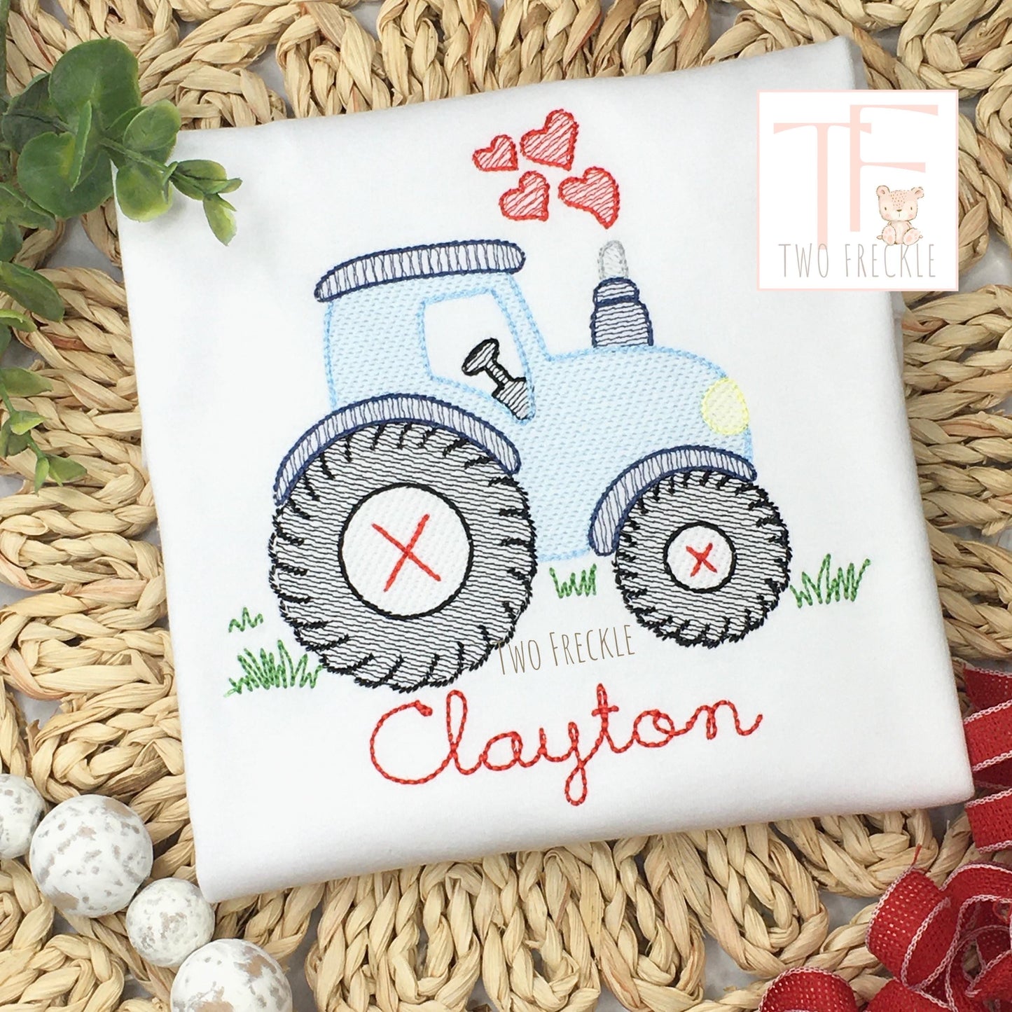 Boys Valentine's Day Tractor Shirt