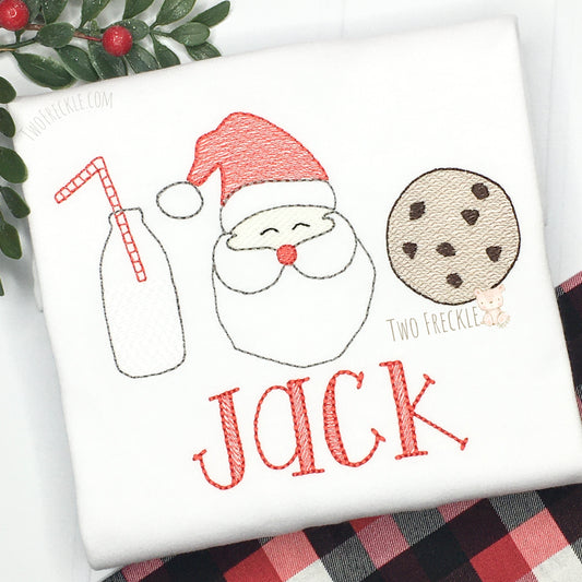 Santa Cookies and Milk Christmas Shirt