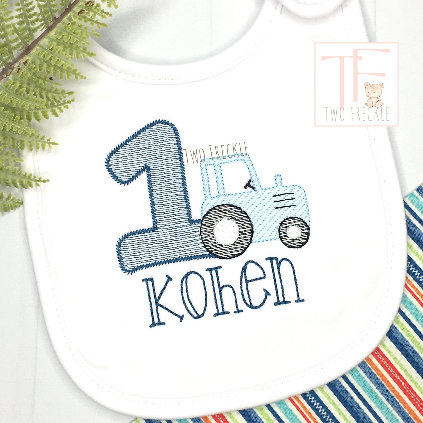 Tractor Birthday Bib