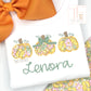 Floral Pumpkin Trio Applique with Bow