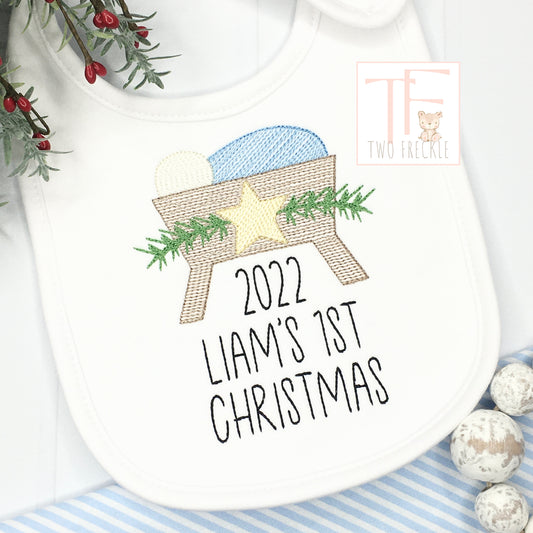 Christmas Manger Baby Bib