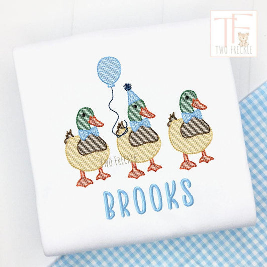 one lucky duck personalized embroidered birthday shirt