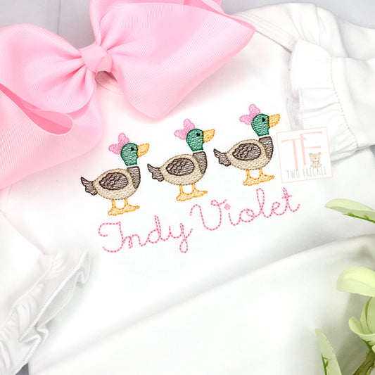 Mallard Duck Baby Girl Personalized Bib