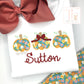 Teal Floral Pumpkin Trio Applique with Bow