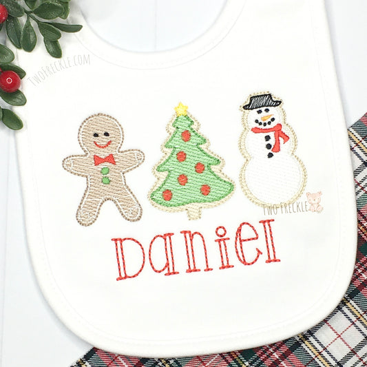 Boys Christmas Cookie Bib