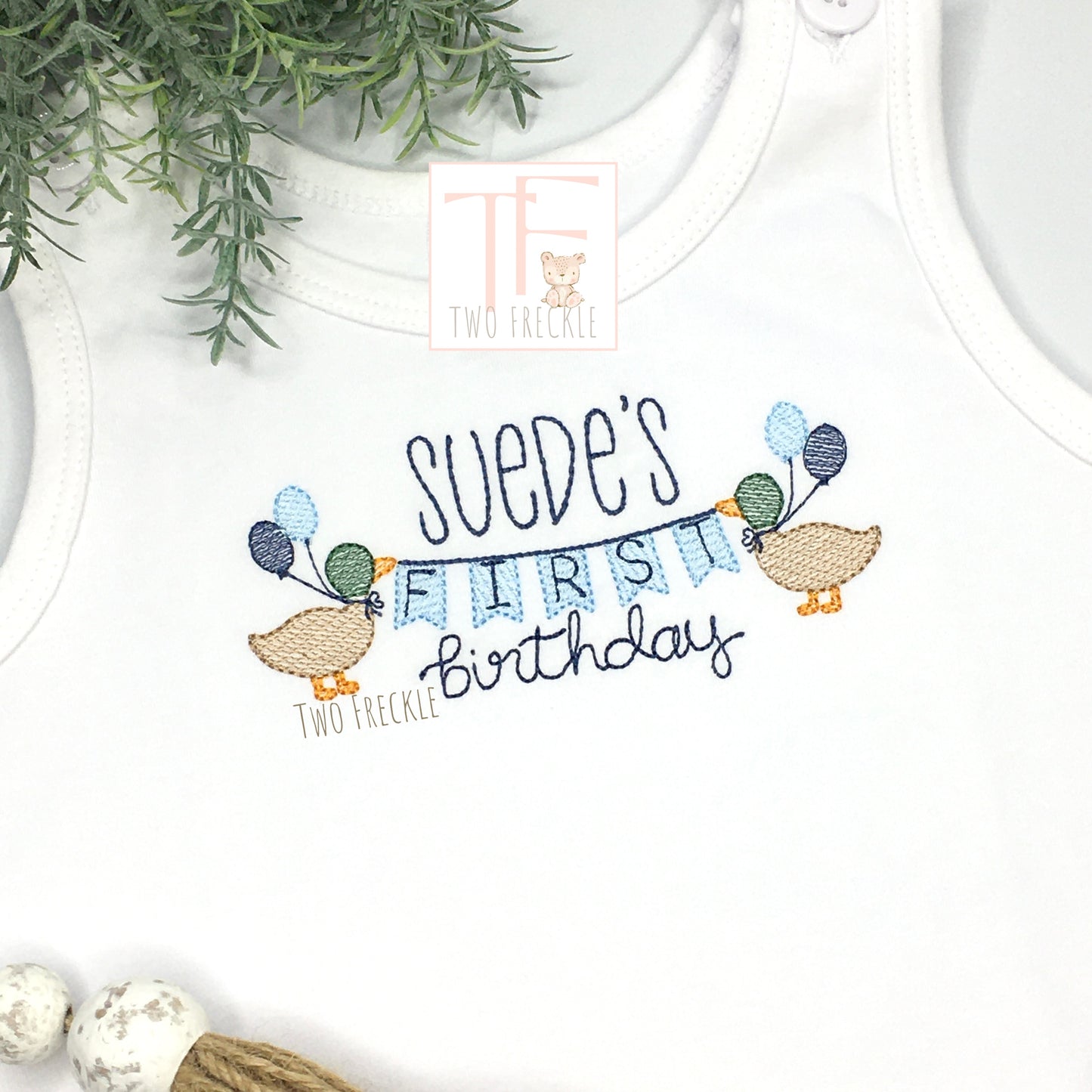 Mallard Duck Birthday Banner Bib