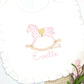 Chic Rocking Horse Baby Bib, Burp Cloth or Bodysuit