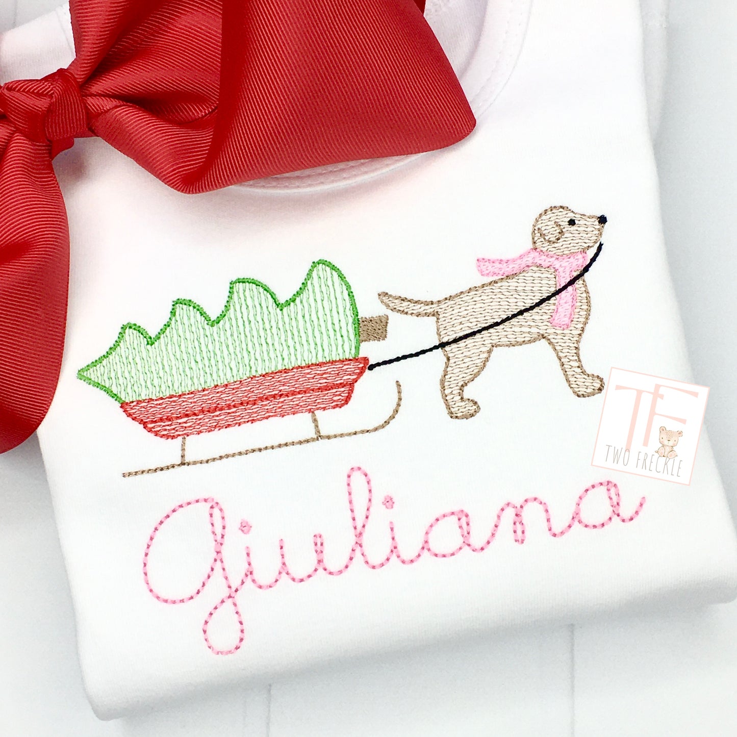 Dog Pulling Sled Christmas Shirt