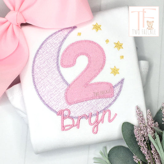 Two the Moon Birthday Applique Shirt