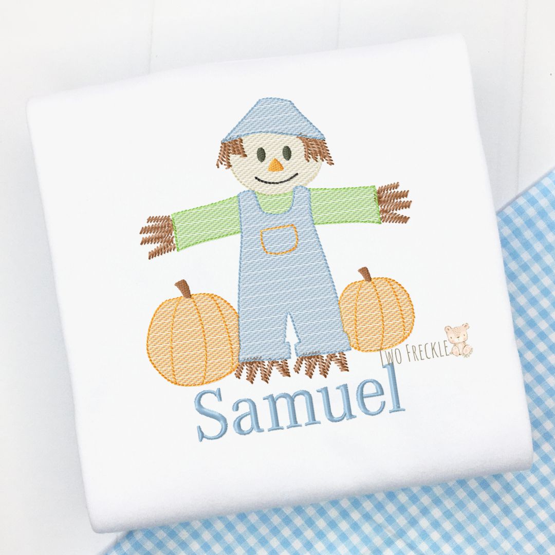 Cute Scarecrow Boy Embroidered Shirt