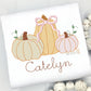 Girls Outlined Pumpkins Embroidered Shirt