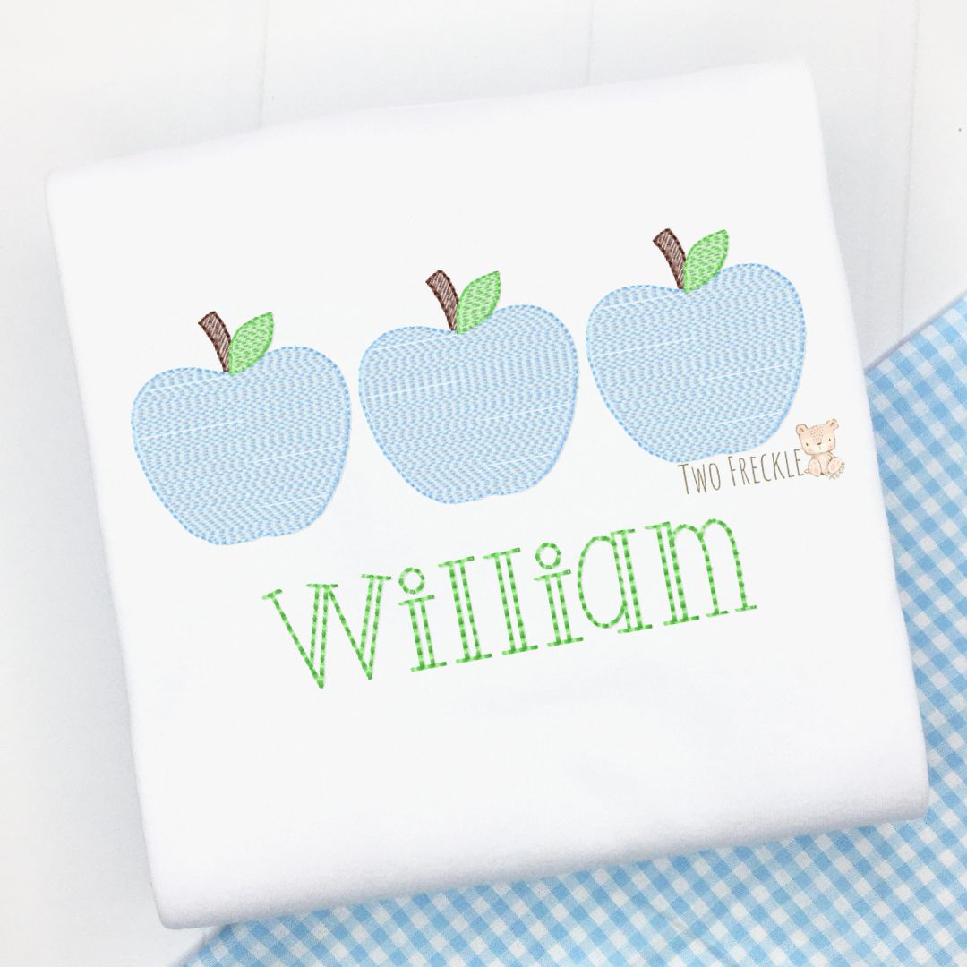 Blue Apple Trio Embroidered Shirt