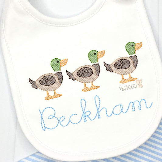 Mallard Duck Baby Boy Personalized Bib