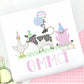 Farm Animals Girls Embroidered Birthday Shirt