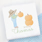 Farmer Stacking Pumpkins Embroidered Fall Shirt