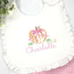 Girls Scribbly Pumpkin Embroidered Bib