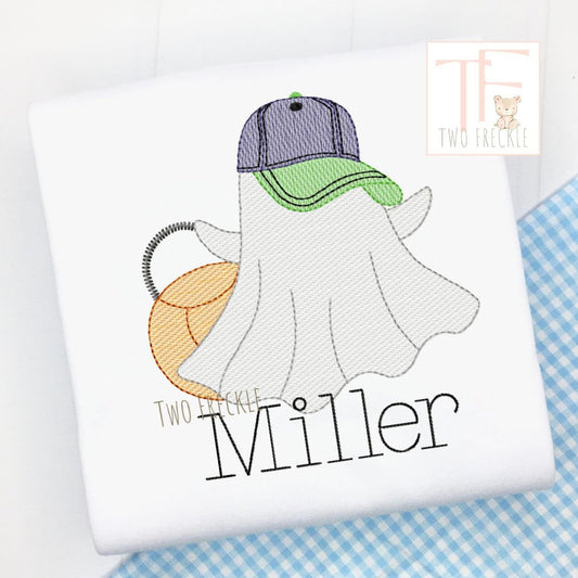 Boys Personalized Halloween Ghost with Baseball Cap Shirt