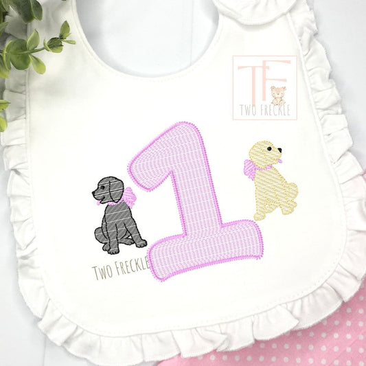 Baby Girl Birthday Dog Bib