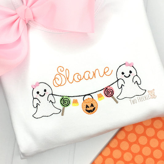 Halloween Bunting Embroidered Shirt