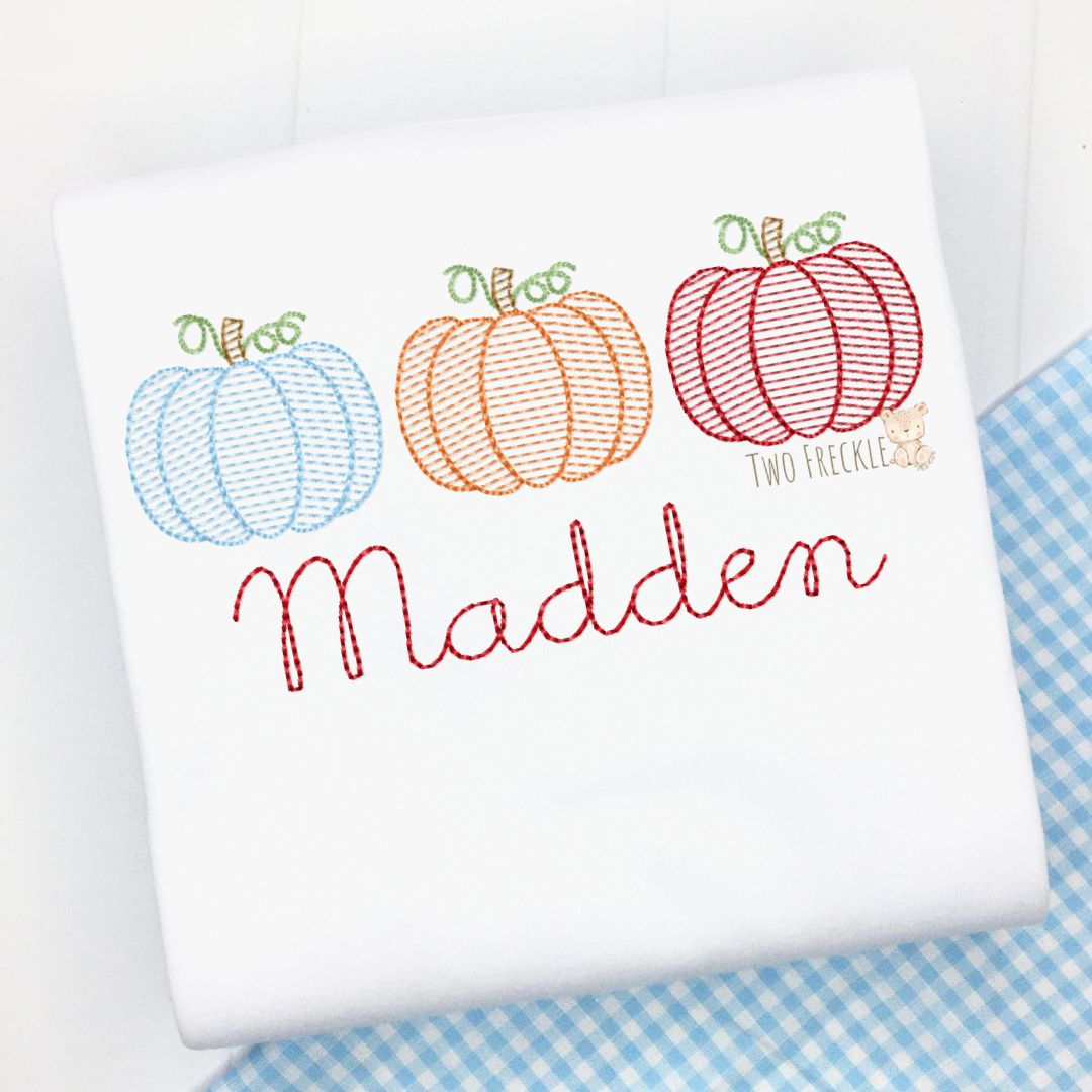 Light Fill Pumpkin Trio Embroidered Shirt