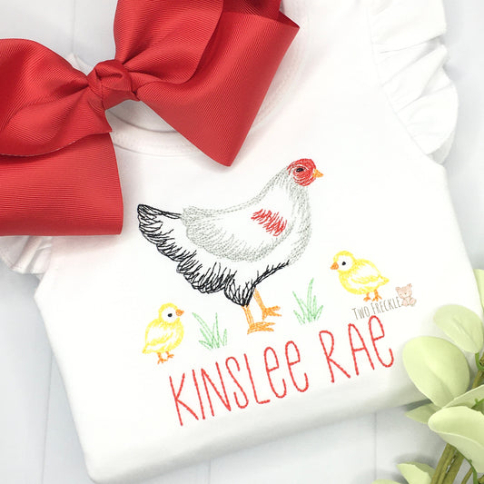 Chicken Hen Personalized Embroidered Shirt