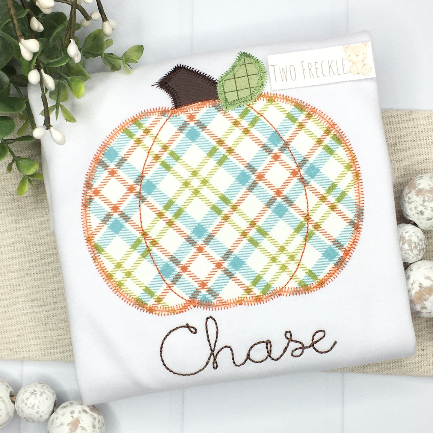 Plaid Pumpkin Applique