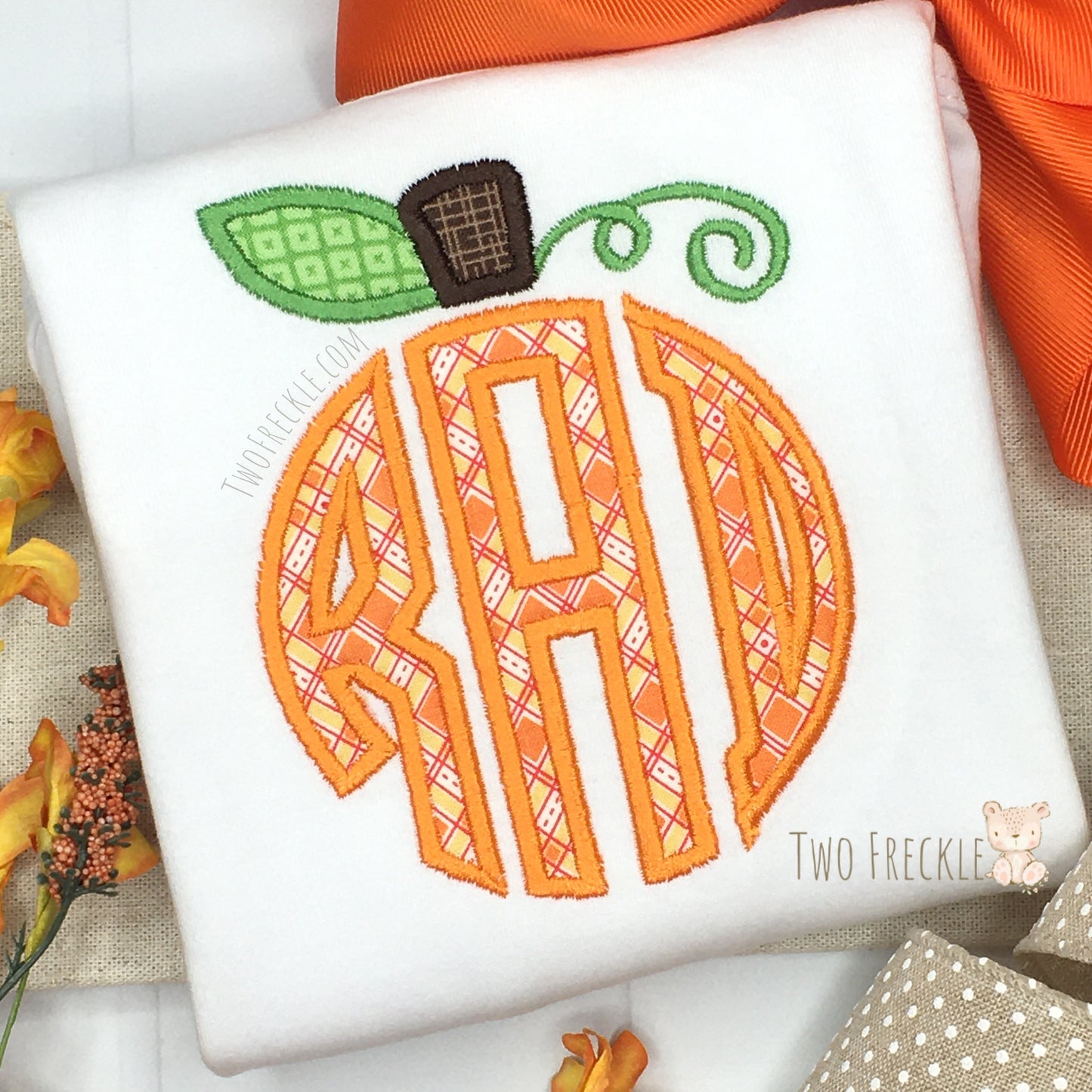 Pumpkin Monogram Applique