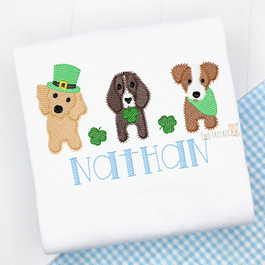 St. Patrick's Day Puppies with Clovers Shirt