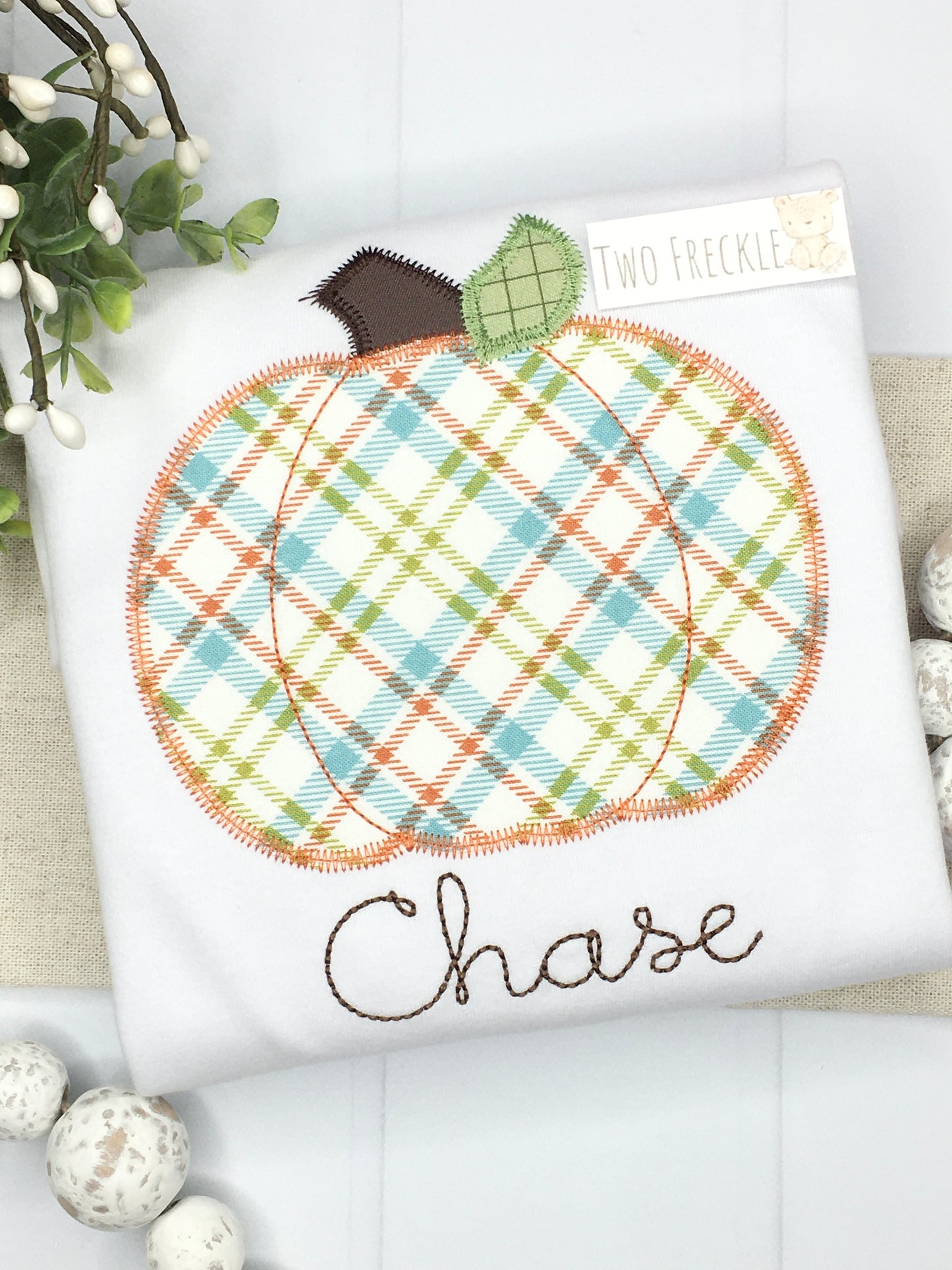 Plaid Pumpkin Applique