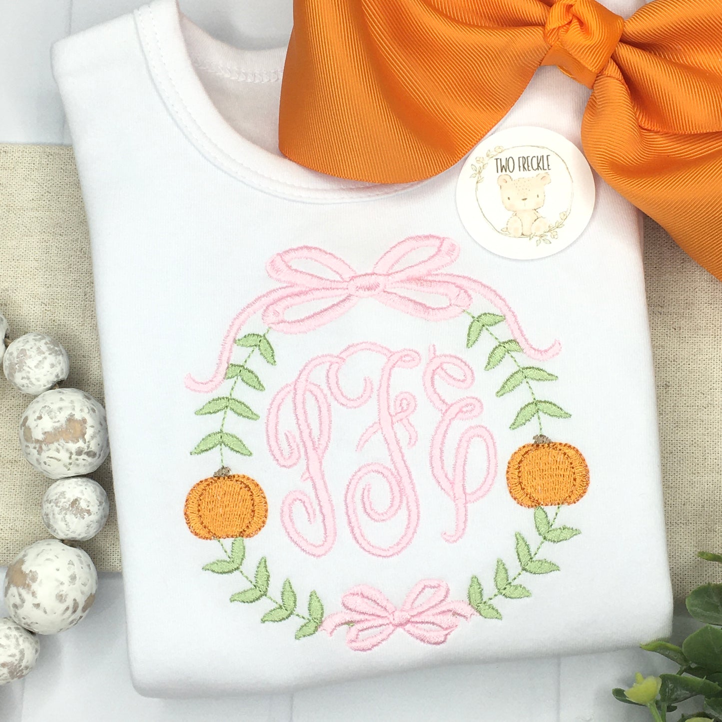 Preppy Pumpkin Monogram Frame