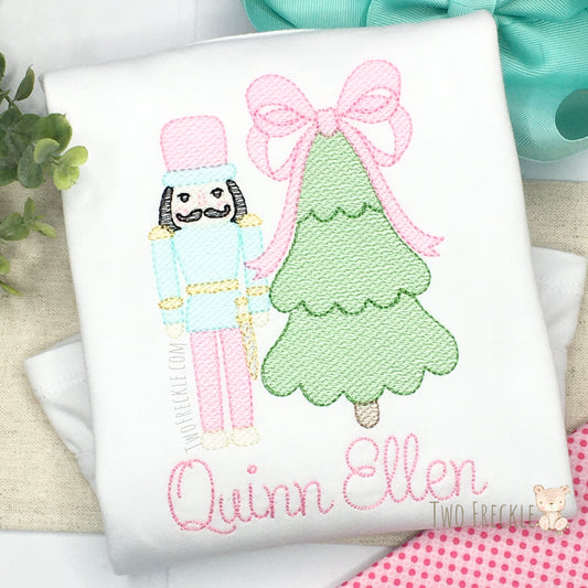 Pink Nutcracker & Christmas Tree Shirt