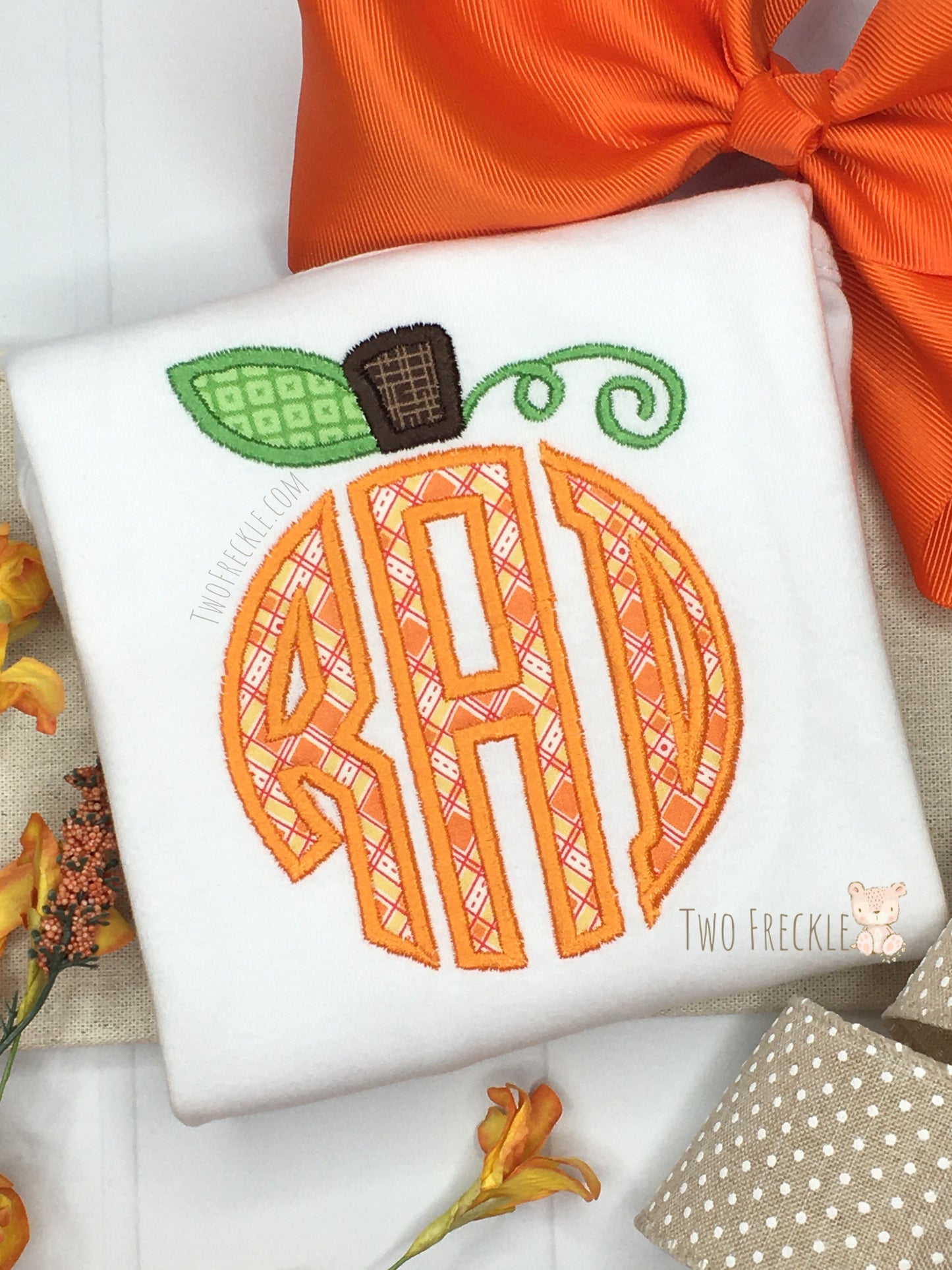 Pumpkin Monogram Applique