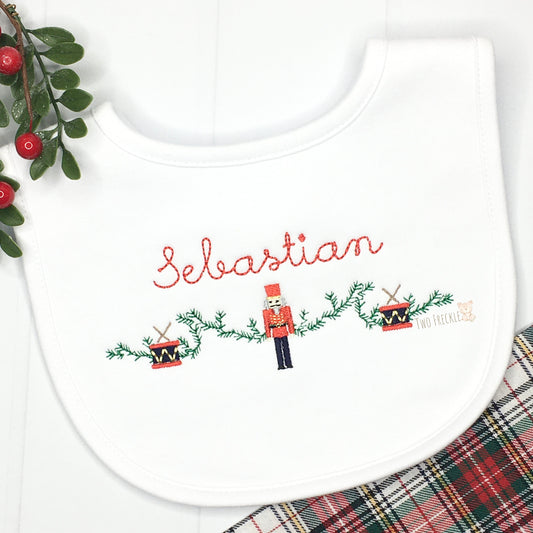 Nutcracker & Drums Christmas Bib