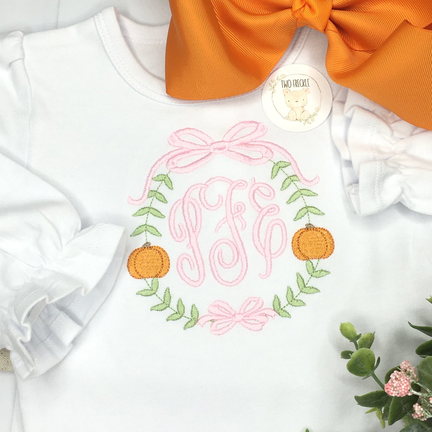 Preppy Pumpkin Monogram Frame