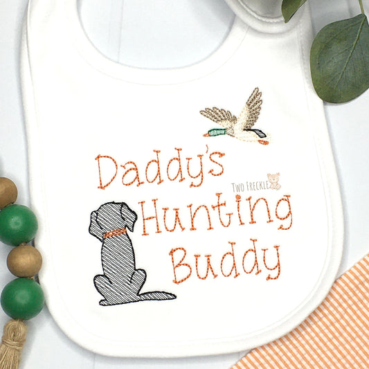 Daddy's Hunting Buddy Baby Bib or Burp Cloth