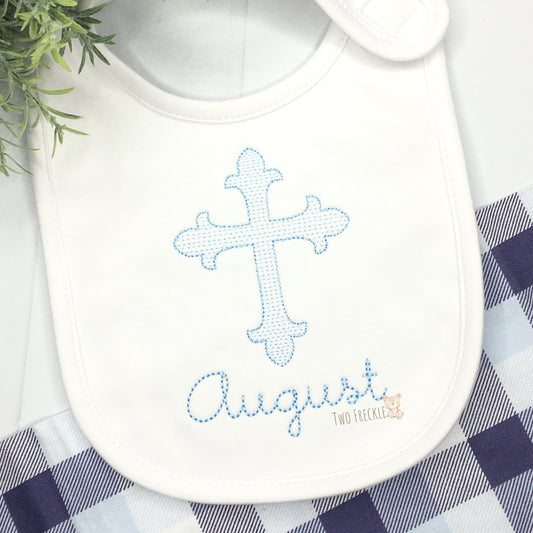 Baby Babtismal Bib - Blue