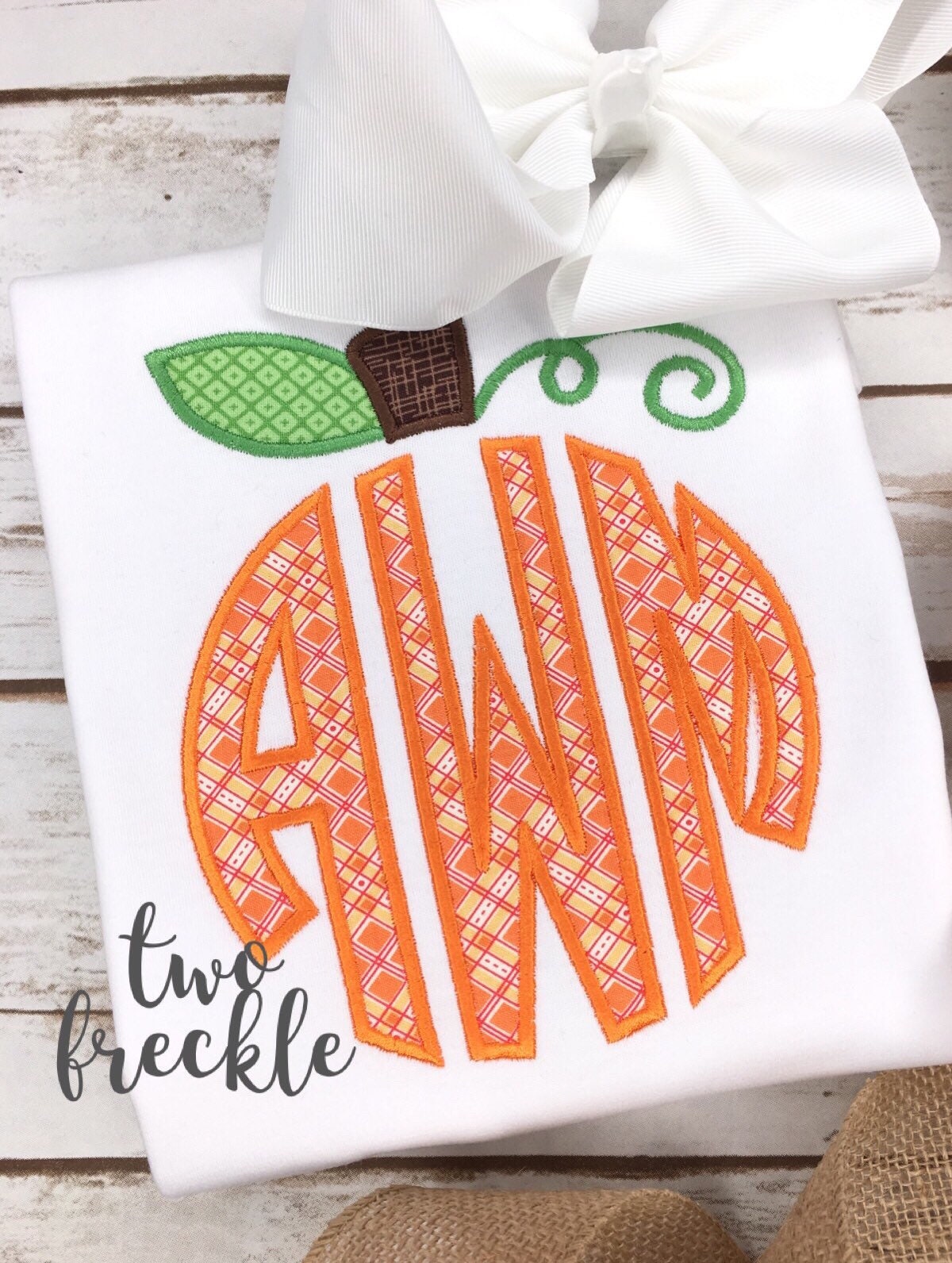 Pumpkin Monogram Applique