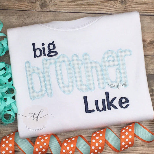 Light Blue Gingham Big Brother Shirt