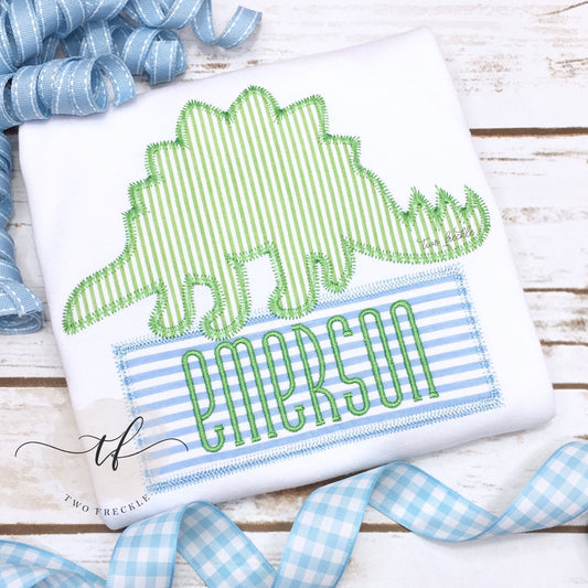 Boys Dinosaur Personalized Shirt, Embroidered Dino Shirt, Romper, or Baby Bodysuit