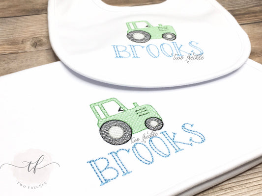 Personalized Tractor Bib