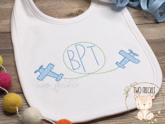 Airplane Monogrammed Bib, Embriodered Airplane Baby Bib, My Daddy is a Pilot, Plane Burp Cloth, Boy Personalized Bib, Baby Gown, Bodysuit