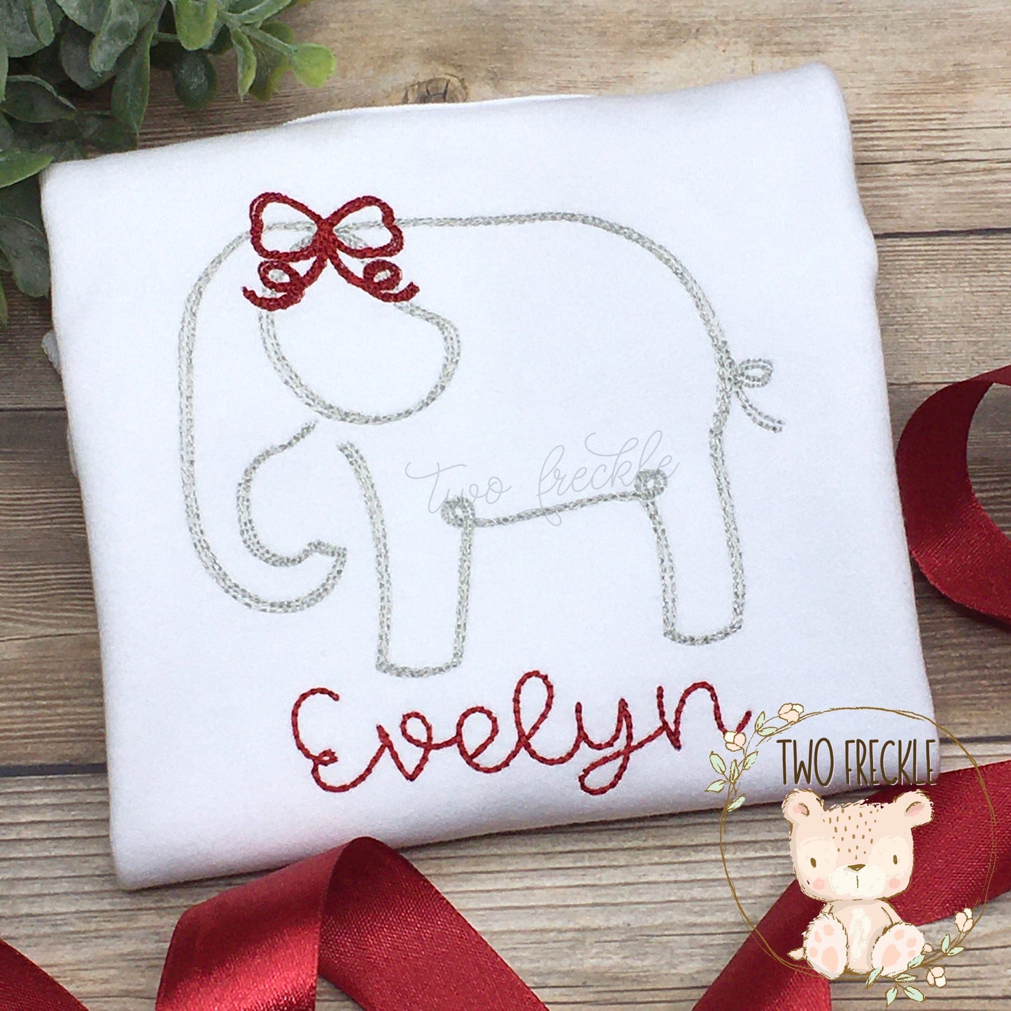 Scribble Elephant with Bow