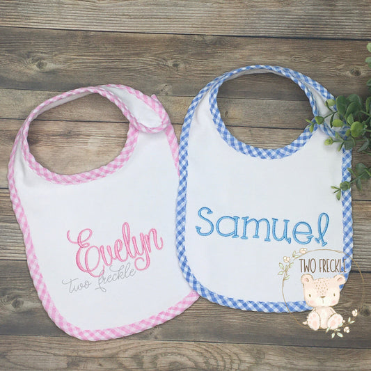 Simple Monogrammed Bib or Baby Gown