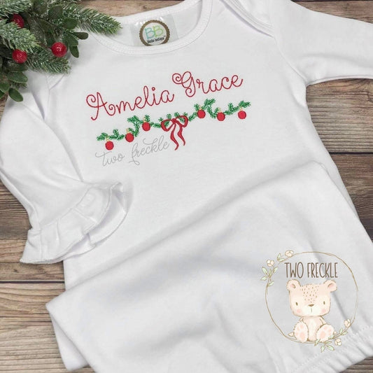 Girls Christmas Garland Shirt