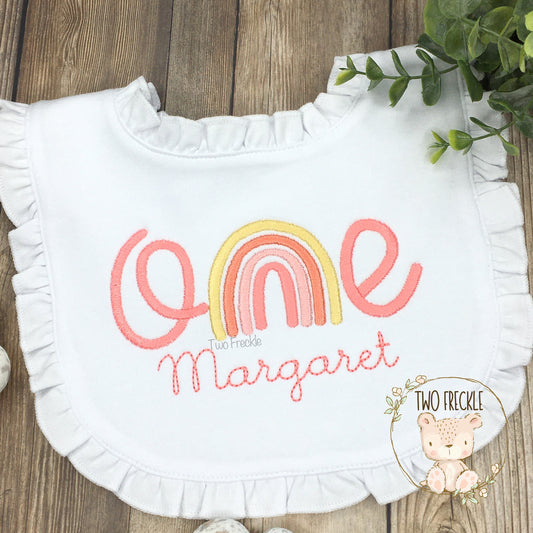 First Birthday Boho Rainbow Bib