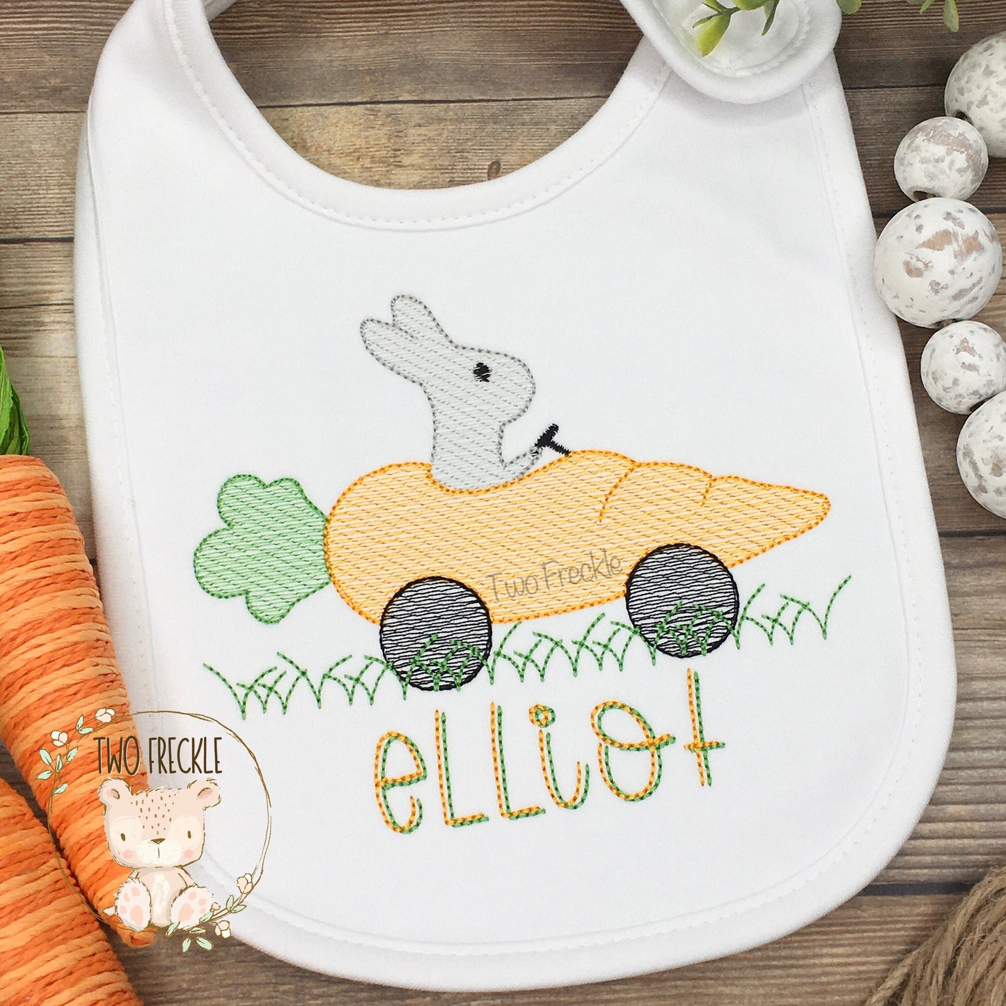 Racing Rabbit Easter Bib