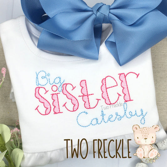 Big or Little Sister Scallop Font