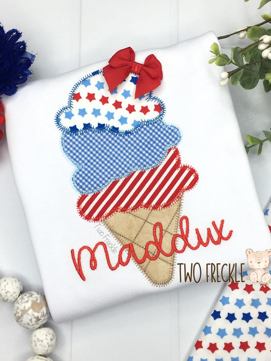 Patriotic Ice Cream with Bow