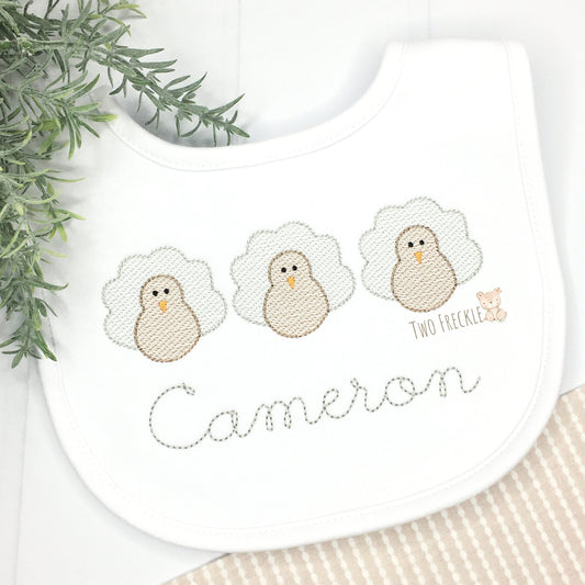 Boys Thanksgiving Turkey Trio Bib