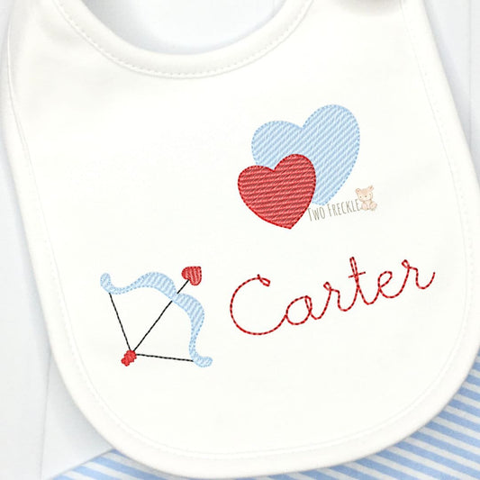 Boys Cupid Trio Valentines Day Bib